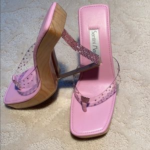 Unique pink heeled sandals